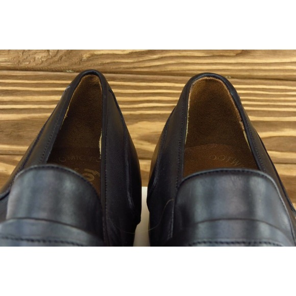 724 Forex Shoes Sz 43 M Almond‎ Toe Black Loafer Leather Men 2538 main image 6
